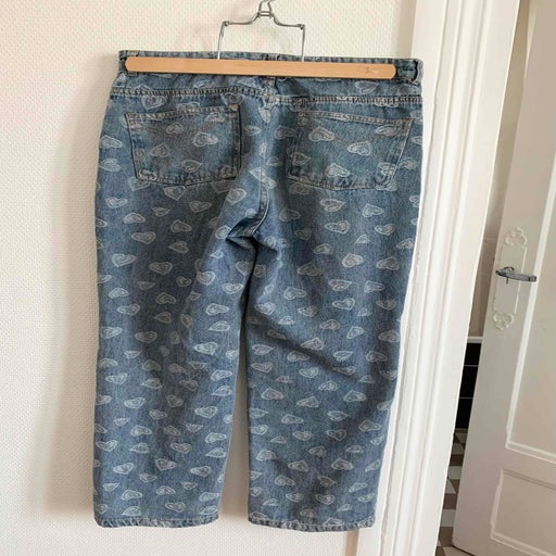 Heart print jeans