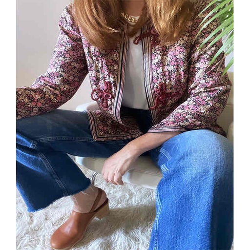 Veste matelassée à fleurs