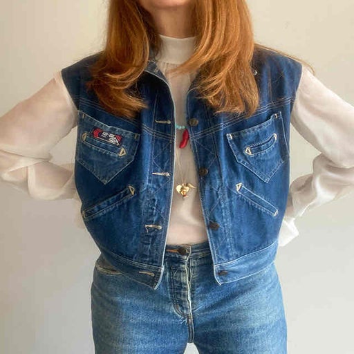 Veste sans manches en jean