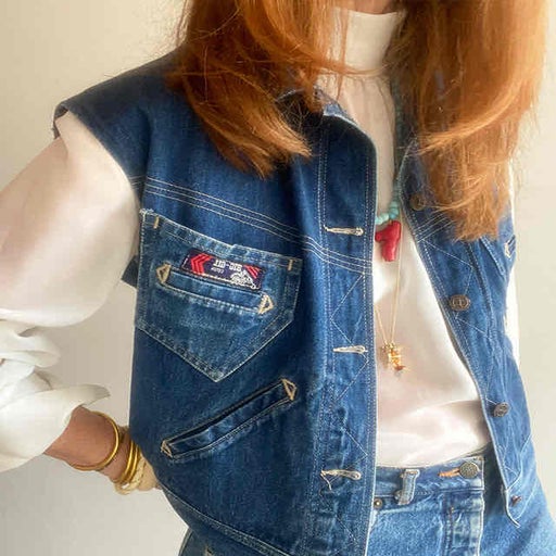 Veste sans manches en jean