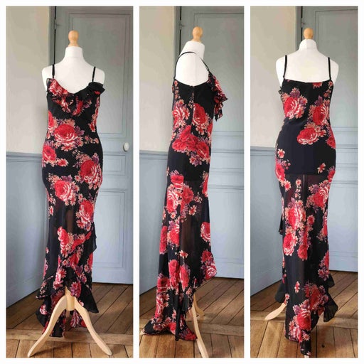 Robe longue à volants