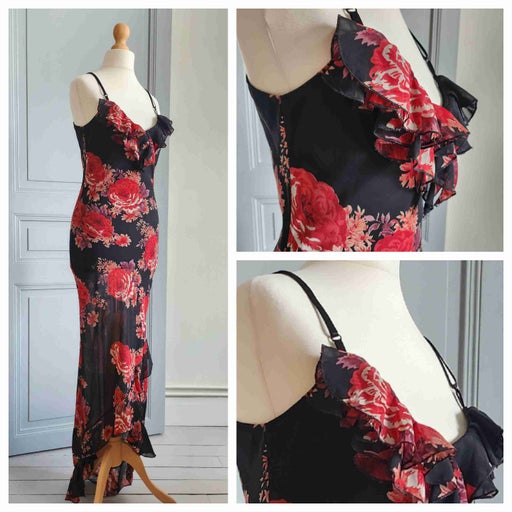 Robe longue à volants