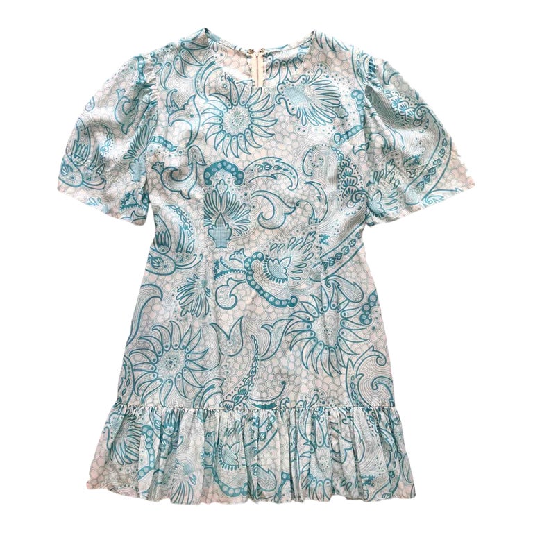 Robe imprimée turquoise 60's