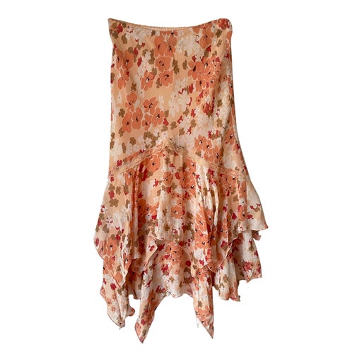 Asymmetrical floral skirt