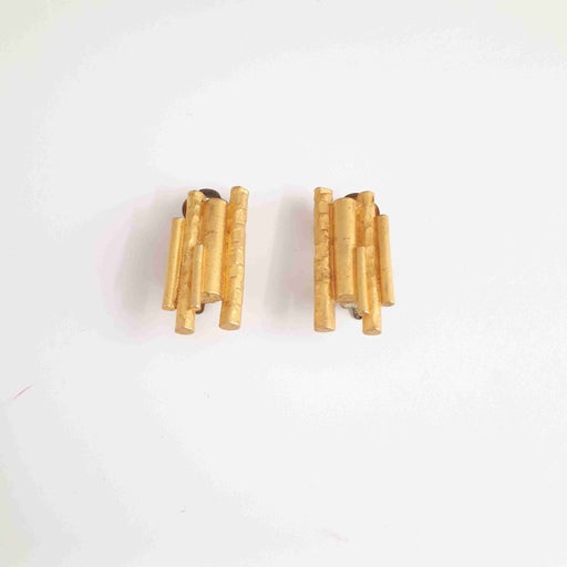 Golden metal earrings