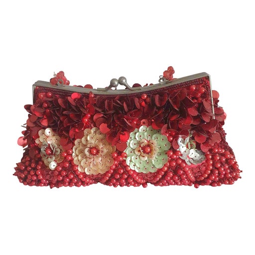 Pearl and sequin mini bag