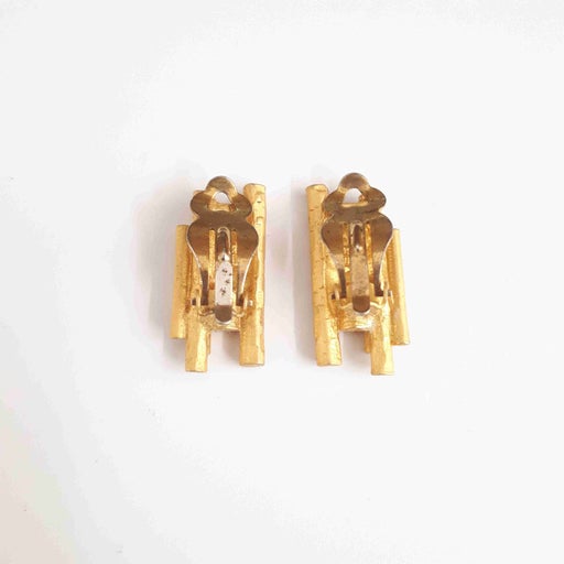 Golden metal earrings