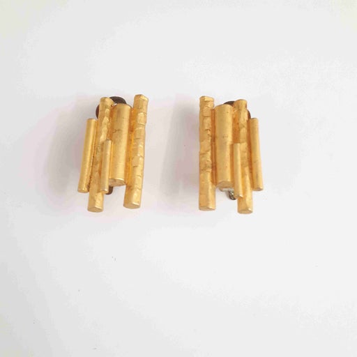 Golden metal earrings