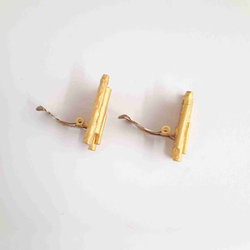 Golden metal earrings
