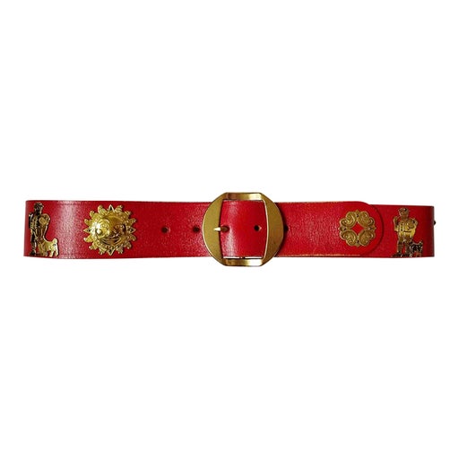 Ceinture en cuir et métal. 