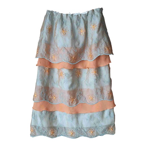 Ruffled midi skirt