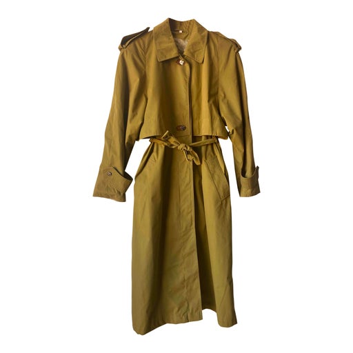 Long belted trench coat