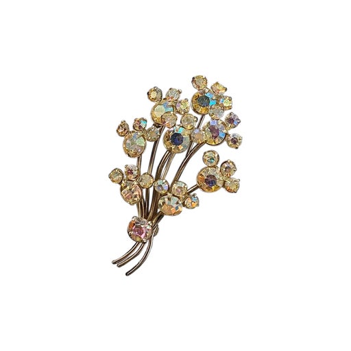 Silver metal brooch