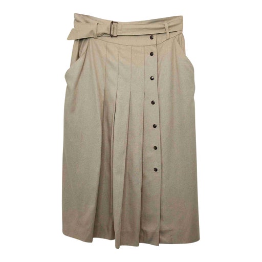 Silk pleated skirt
