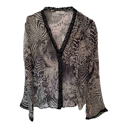 Blouse transparente à fleurs