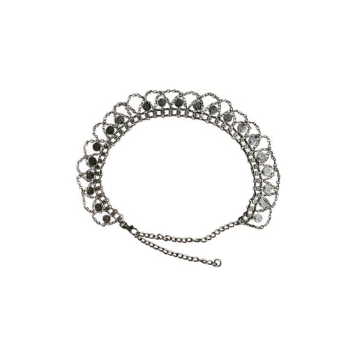 Ceinture chaînette en métal argenté