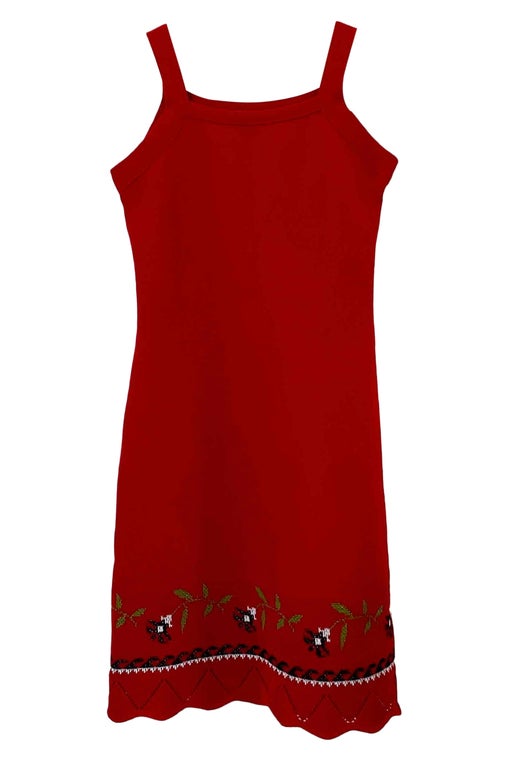 Embroidered knit dress