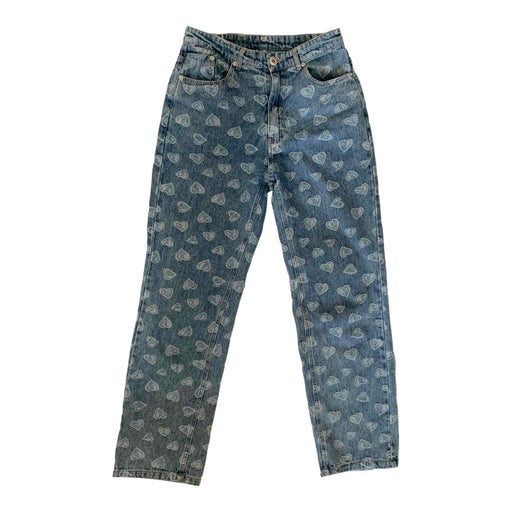 Heart print jeans