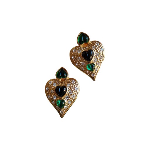 Golden metal earrings