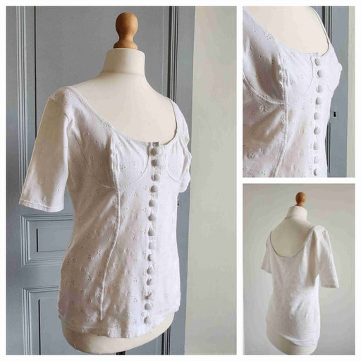 Top boutonné en coton