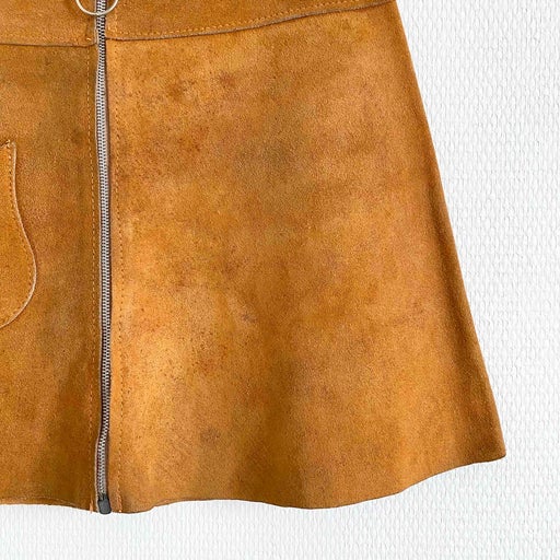70s suede mini skirt