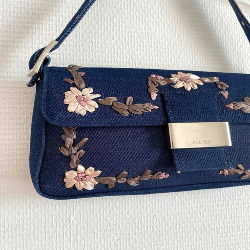 Y2K denim baguette bag