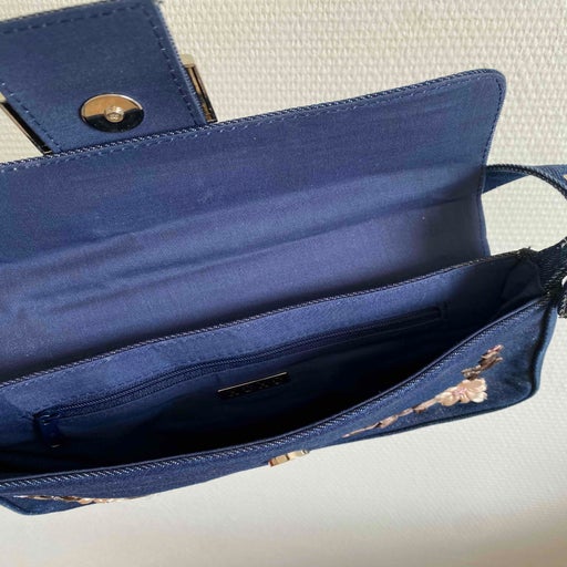 Y2K denim baguette bag