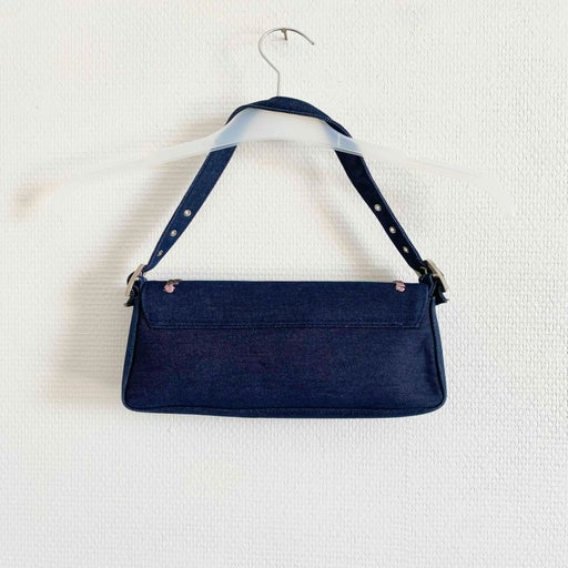 Y2K denim baguette bag