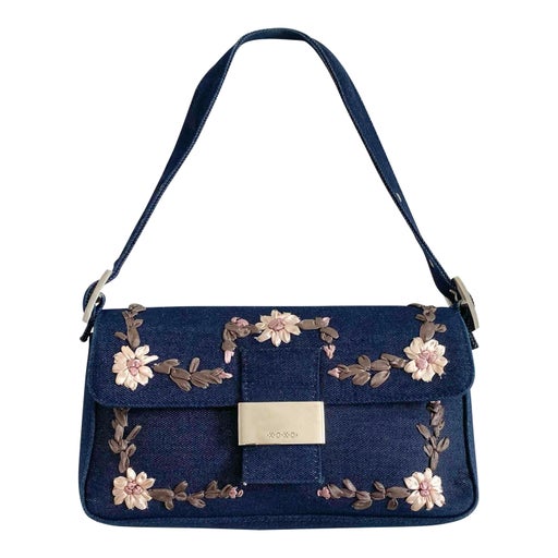 Y2K denim baguette bag