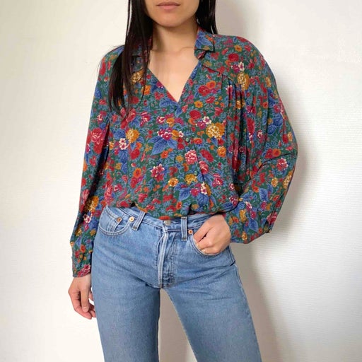 Flowing floral blouse