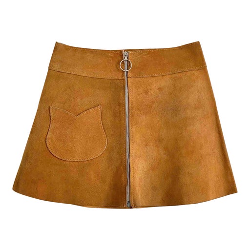 Mini-jupe en daim 70s