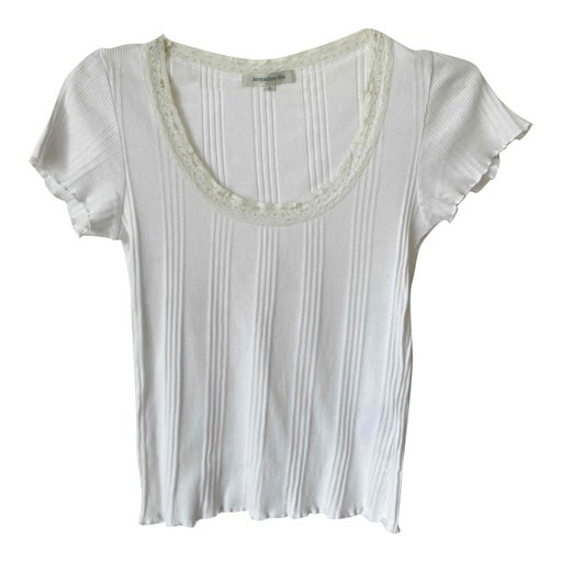 T-shirt blanc col rond 