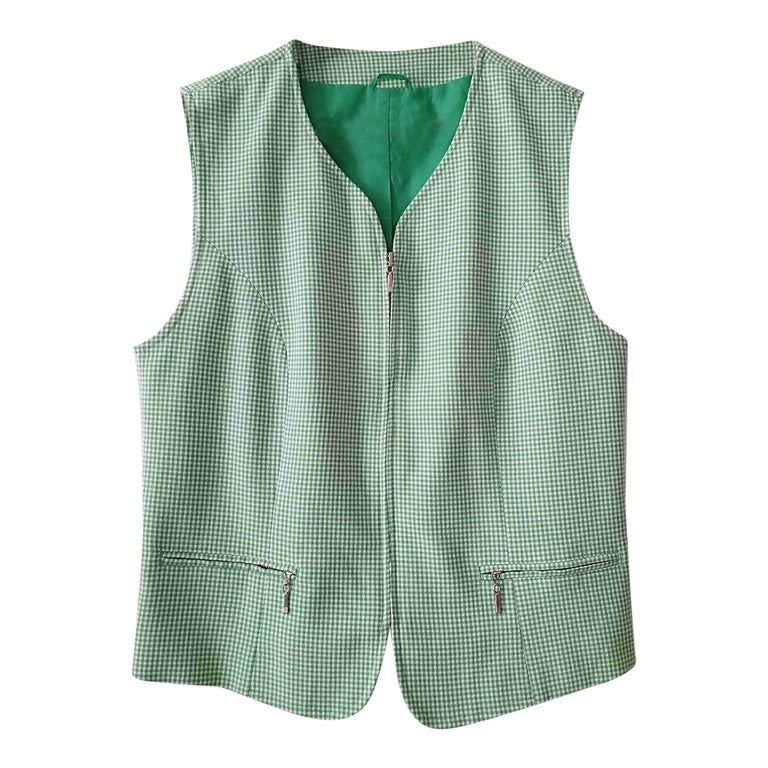 Gilet sans manches en vichy