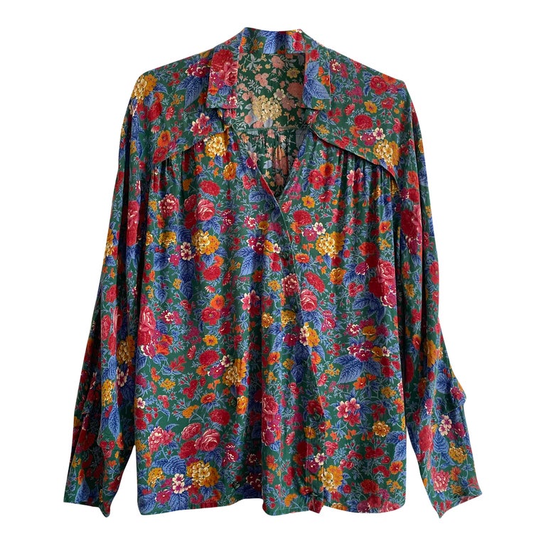 Flowing floral blouse