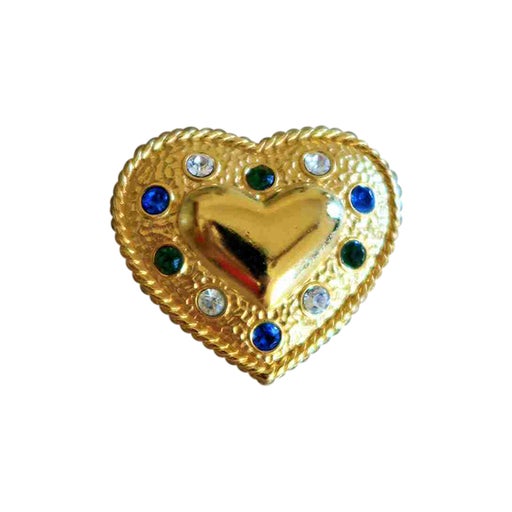 Golden metal brooch