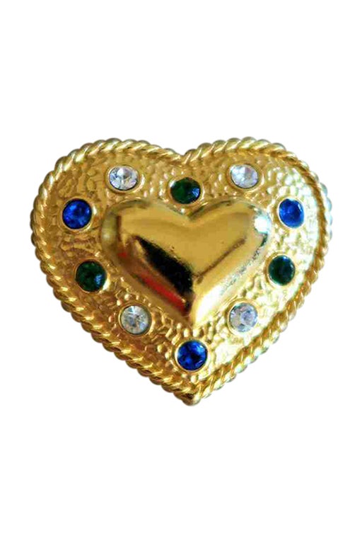 Golden metal brooch