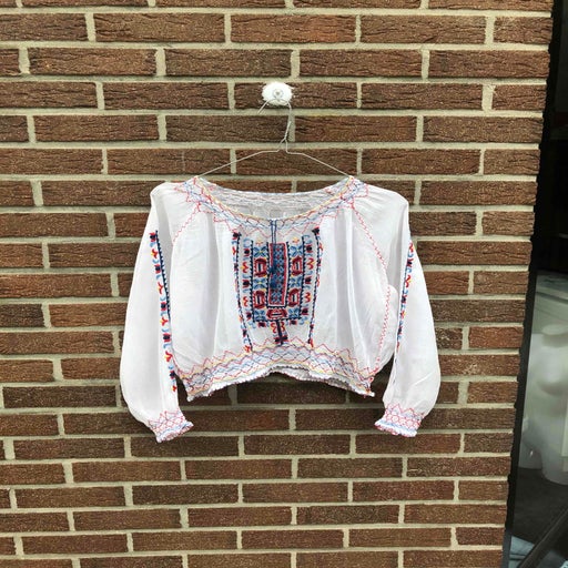 Blouse hongroise en lin et coton