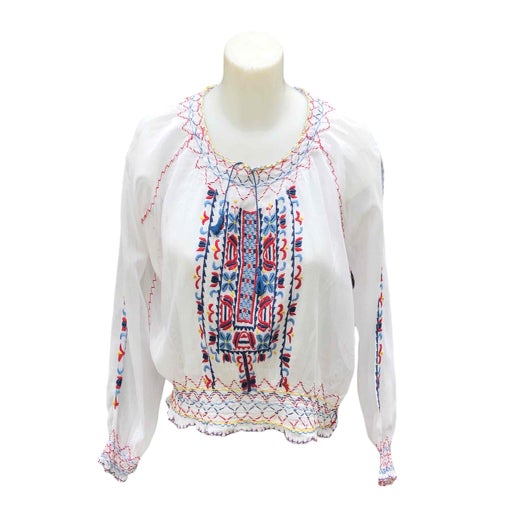 Blouse hongroise en lin et coton