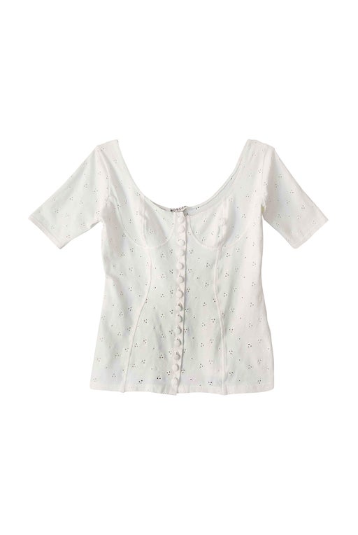 Buttoned cotton top