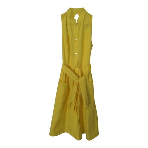 Yellow backless dress