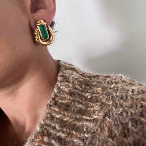 Golden metal earrings