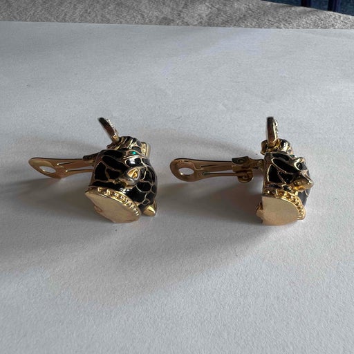 Golden metal earrings