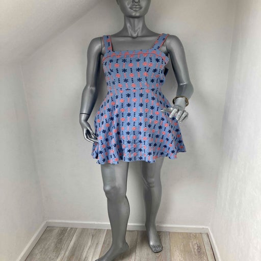 Mini robe brodée en coton