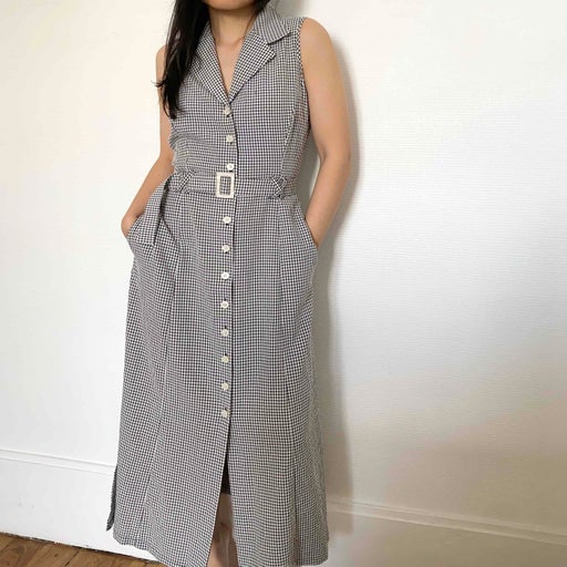Robe longue ceinturé vichy