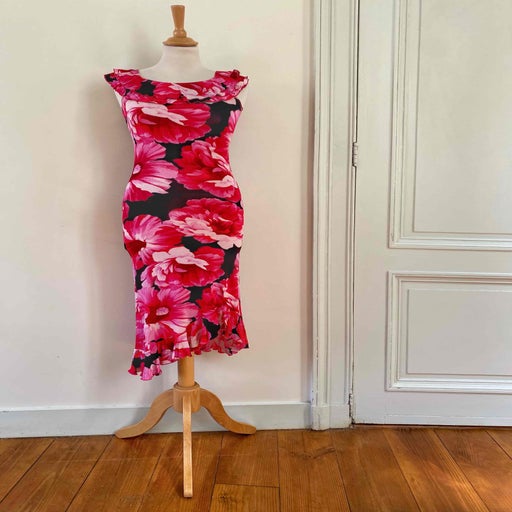Robe midi à fleurs