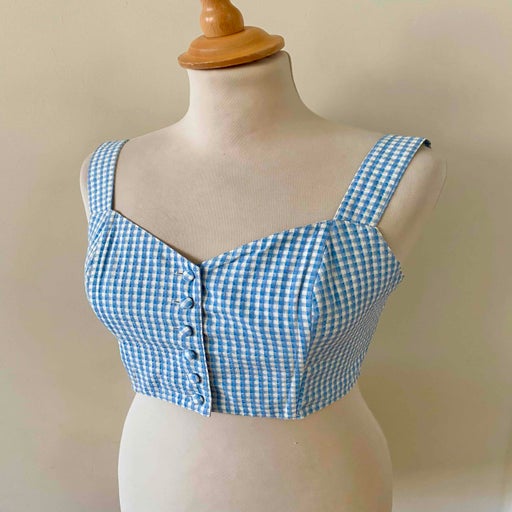 Crop top vichy en coton
