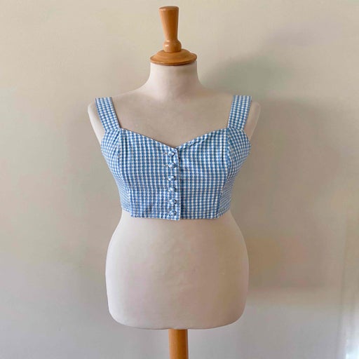 Crop top vichy en coton