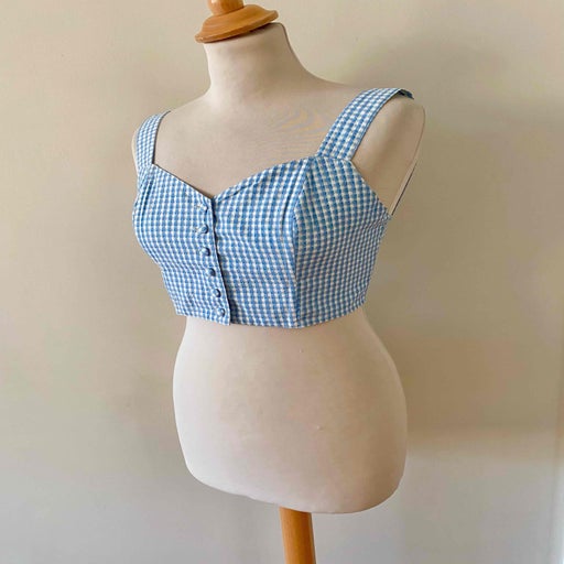 Crop top vichy en coton