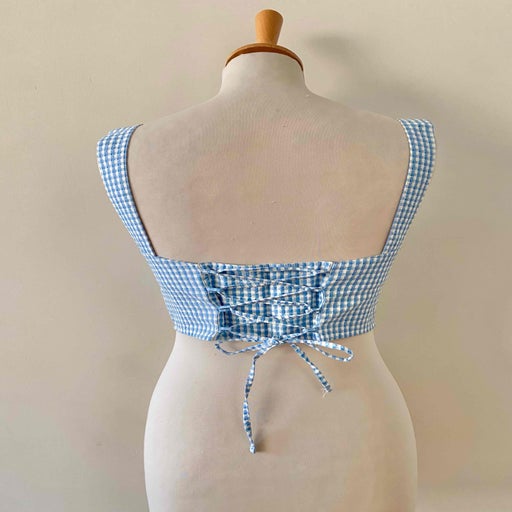 Crop top vichy en coton
