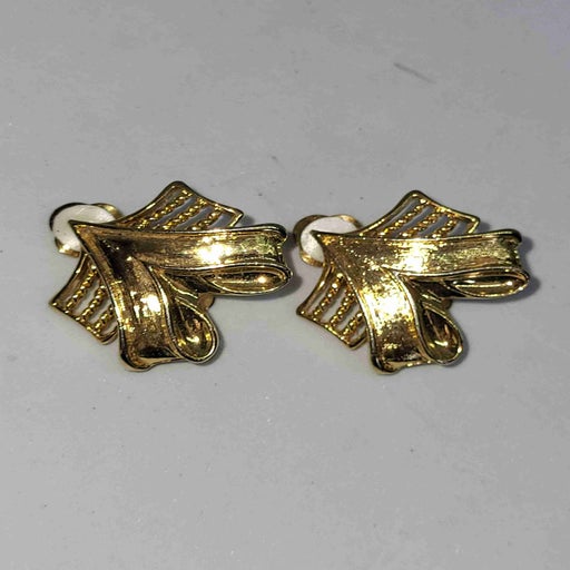 Golden metal earrings